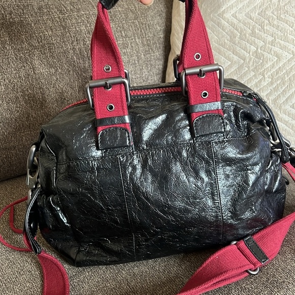Francesco Biasia Red and Black Leather Hobo Designer Rare Bag - Picture 16 of 16